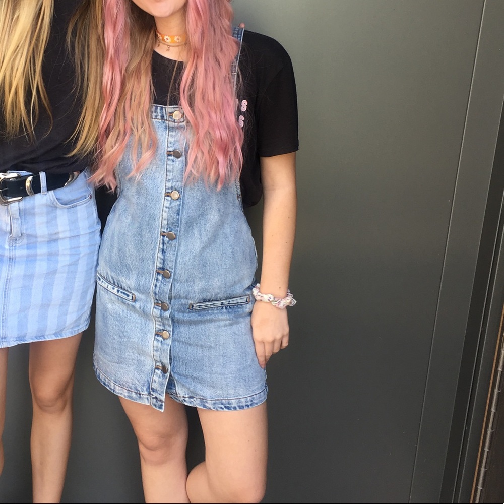 denim skirt overalls